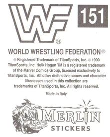 1990 Merlin WWF Superstars Stickers #151 Macho King Randy Savage Logo Back