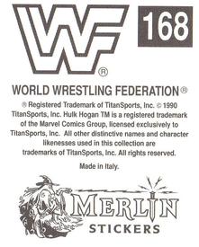 1990 Merlin WWF Superstars Stickers #168 Haku Logo Back