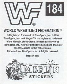 1990 Merlin WWF Superstars Stickers #184 Ted Dibiase Back