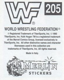 1990 Merlin WWF Superstars Stickers #205 Rugged Ronnie Garvin Back
