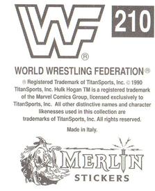 1990 Merlin WWF Superstars Stickers #210 Hillbilly Jim Logo Back
