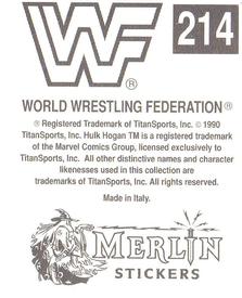 1990 Merlin WWF Superstars Stickers #214 Andre The Giant Logo Back