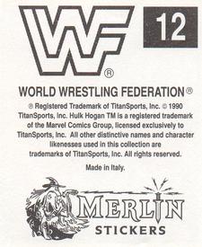 1990 Merlin WWF Superstars Stickers #12 Dino Bravo Puzzle Back