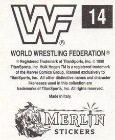 1990 Merlin WWF Superstars Stickers #14 Tugboat Puzzle Back