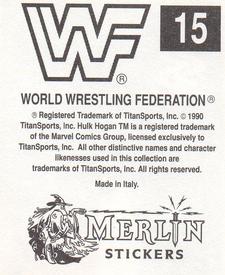 1990 Merlin WWF Superstars Stickers #15 Tugboat Puzzle Back
