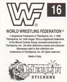 1990 Merlin WWF Superstars Stickers #16 Tugboat Puzzle Back