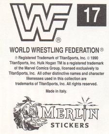 1990 Merlin WWF Superstars Stickers #17 Tugboat Puzzle Back