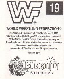 1990 Merlin WWF Superstars Stickers #19 Tugboat Puzzle Back
