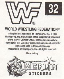 1990 Merlin WWF Superstars Stickers #32 Bobby The Brain Heenan Puzzle Back