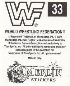 1990 Merlin WWF Superstars Stickers #33 Bobby The Brain Heenan Puzzle Back