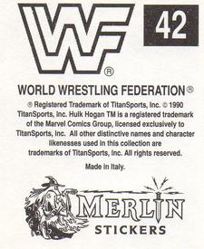 1990 Merlin WWF Superstars Stickers #42 The Texas Tornado Puzzle Back
