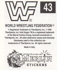 1990 Merlin WWF Superstars Stickers #43 The Texas Tornado Puzzle Back