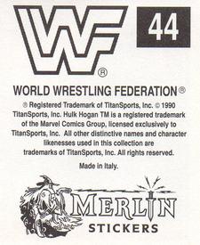 1990 Merlin WWF Superstars Stickers #44 The Texas Tornado Puzzle Back