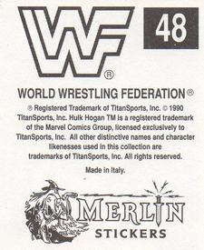 1990 Merlin WWF Superstars Stickers #48 Big Boss Man Puzzle Back