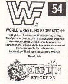 1990 Merlin WWF Superstars Stickers #54 Hacksaw Jim Duggan Puzzle Back