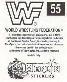 1990 Merlin WWF Superstars Stickers #55 Hacksaw Jim Duggan Puzzle Back