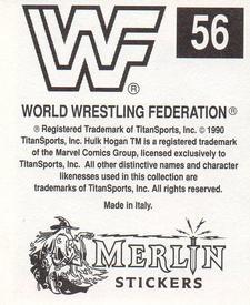 1990 Merlin WWF Superstars Stickers #56 Hacksaw Jim Duggan Puzzle Back
