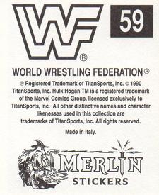 1990 Merlin WWF Superstars Stickers #59 Nikolai Volkoff Puzzle Back
