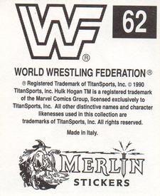 1990 Merlin WWF Superstars Stickers #62 The Hart Foundation Puzzle Back