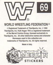 1990 Merlin WWF Superstars Stickers #69 Brother Love Puzzle Back