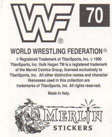1990 Merlin WWF Superstars Stickers #70 Brother Love Puzzle Back
