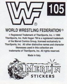 1990 Merlin WWF Superstars Stickers #105 The Model Rick Martel Puzzle Back