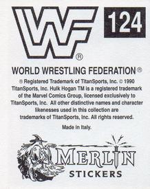 1990 Merlin WWF Superstars Stickers #124 Warlord Puzzle Back