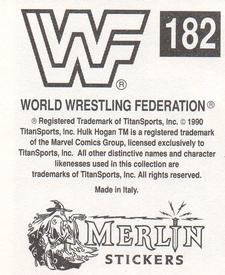 1990 Merlin WWF Superstars Stickers #182 Million Dollar Man Ted DiBiase Puzzle Back