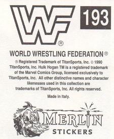 1990 Merlin WWF Superstars Stickers #193 Jake The Snake Roberts Puzzle Back