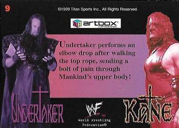 1999 Artbox WWF Lenticular Action #9 Undertaker vs Mankind Back