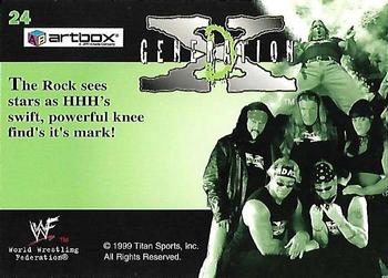 1999 Artbox WWF Lenticular Action #24 Rock sees stars Back