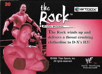 1999 Artbox WWF Lenticular Action #30 Rock Clotheslines HHH Back