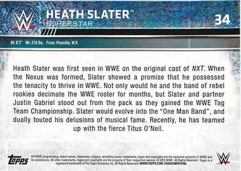 2015 Topps WWE - Black #34 Heath Slater Back