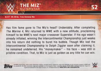 2015 Topps WWE - Black #52 The Miz Back