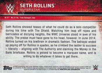2015 Topps WWE - Autographs Gold #NNO Seth Rollins Back