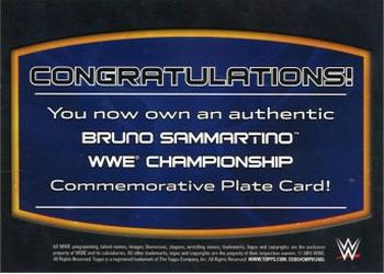 2015 Topps WWE - Commemorative Championship Plates #NNO Bruno Sammartino Back