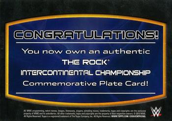 2015 Topps WWE - Commemorative Championship Plates #NNO The Rock Back