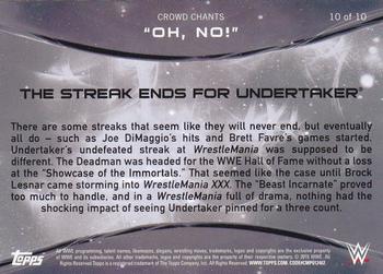 2015 Topps WWE - Crowd Chants: Oh, No! #10 The Streak Ends for Undertaker Back