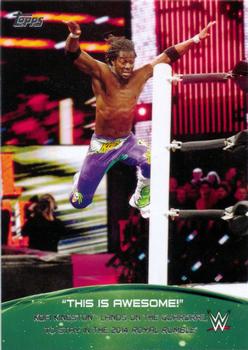 2015 Topps WWE - Crowd Chants: This Is Awesome! #6 Kofi Kingston Lands on the Guardrail to Stay in the 2014 Royal Rumble Front