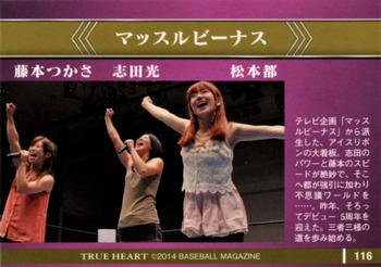 2014 BBM True Heart #116 Hikaru Shida / Tsukasa Fujimoto / Miyako Matsumoto Back