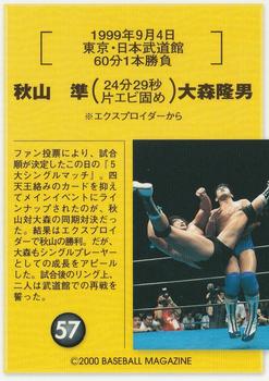 2000 BBM Limited All Japan Pro Wrestling #57 Jun Akiyama vs. Takao Omori Back