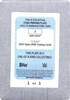 2015 Topps WWE - Crowd Chants: U-S-A!!! Printing Plates Cyan #8 John Cena Back