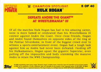 2015 Topps WWE - Hulk Hogan Tribute #5 Defeats Andre The Giant at WrestleMania III Back