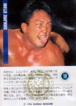 1996 BBM Pro Wrestling #18 Shinjiro Ohtani Back