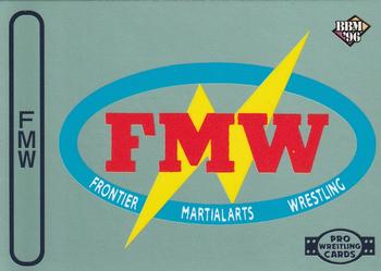 1996 BBM Pro Wrestling #65 Frontier Martial Arts Wrestling Checklist Front
