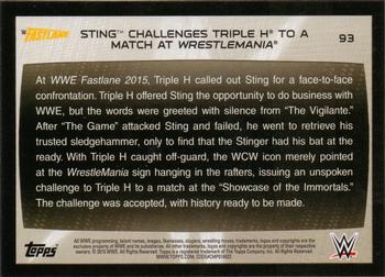 2015 Topps WWE Road to Wrestlemania #93 Sting Back