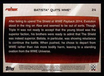 2015 Topps WWE Road to Wrestlemania #24 Batista Back