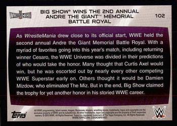 2015 Topps WWE Road to Wrestlemania #102 Big Show Back