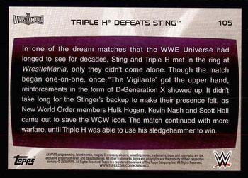 2015 Topps WWE Road to Wrestlemania #105 Triple H Back