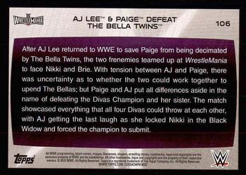 2015 Topps WWE Road to Wrestlemania #106 AJ Lee / Paige Back